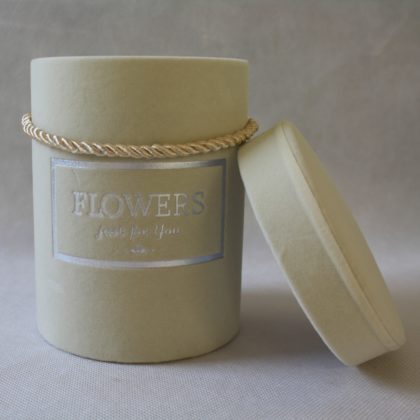Flowerbox welurowy 12,5×15 cm ecru