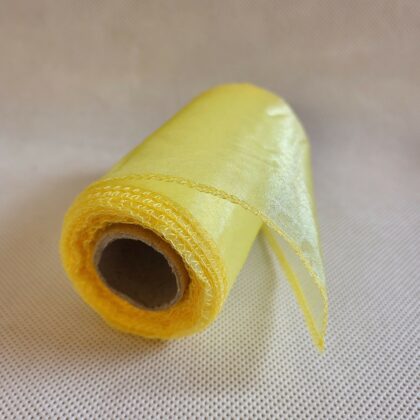 Organza 12cm/9y jasny żółty