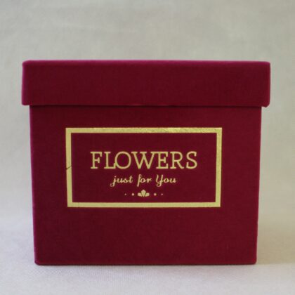 Flowerbox welurowy 15×15 cm amarant