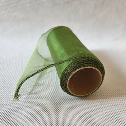 Organza 12cm/9y ciemny zielony