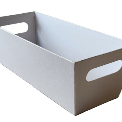 Pudełko ozd. prezentowe otwarte białe 36x13cm