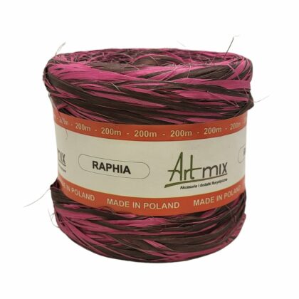 Rafia 200m różowo-czarna